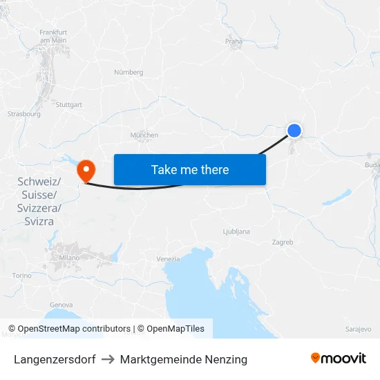 Langenzersdorf to Marktgemeinde Nenzing map
