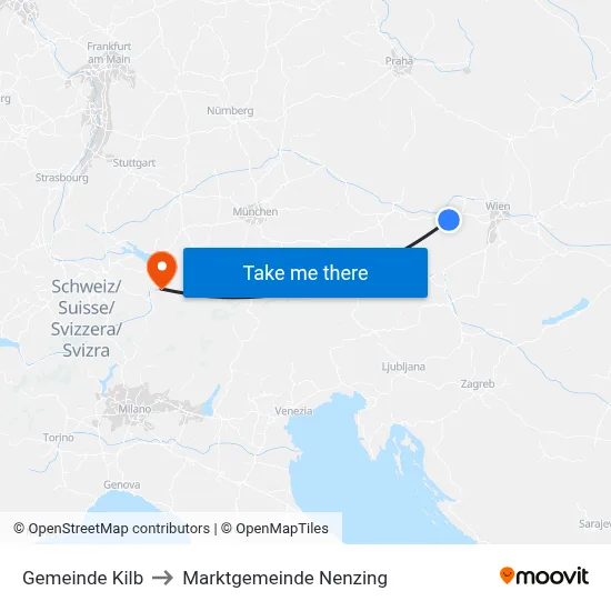 Gemeinde Kilb to Marktgemeinde Nenzing map
