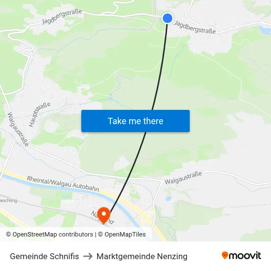 Gemeinde Schnifis to Marktgemeinde Nenzing map