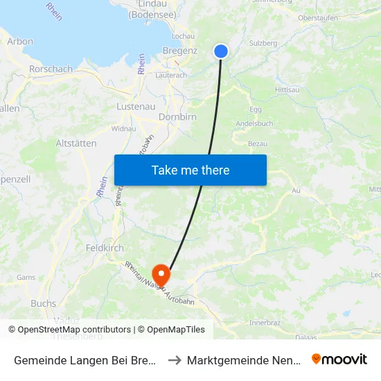 Gemeinde Langen Bei Bregenz to Marktgemeinde Nenzing map