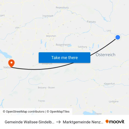 Gemeinde Wallsee-Sindelburg to Marktgemeinde Nenzing map