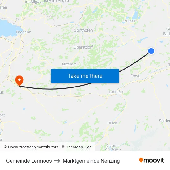 Gemeinde Lermoos to Marktgemeinde Nenzing map