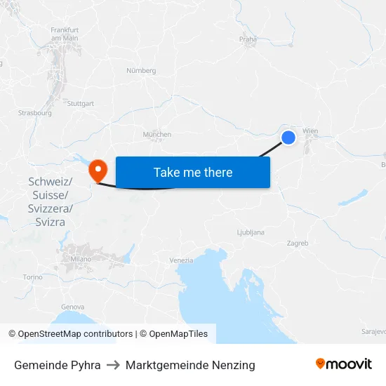 Gemeinde Pyhra to Marktgemeinde Nenzing map