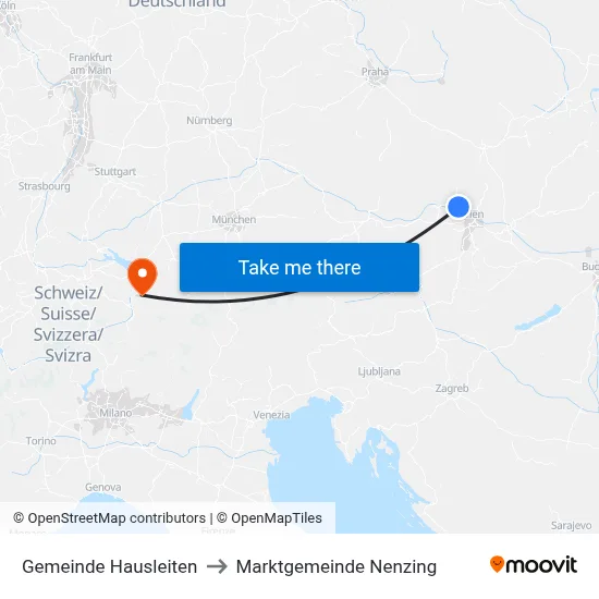 Gemeinde Hausleiten to Marktgemeinde Nenzing map
