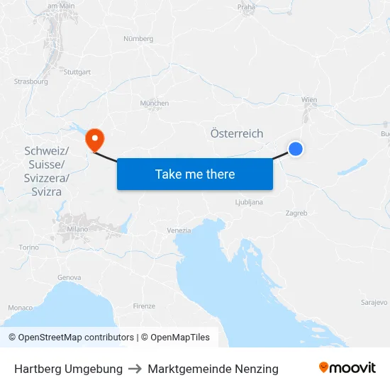 Hartberg Umgebung to Marktgemeinde Nenzing map