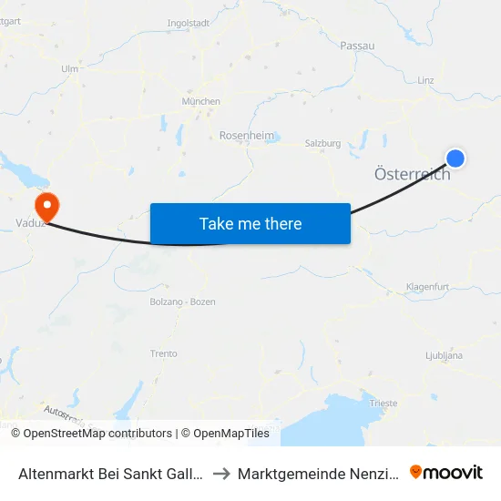 Altenmarkt Bei Sankt Gallen to Marktgemeinde Nenzing map