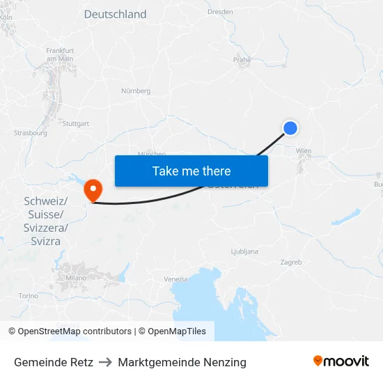 Gemeinde Retz to Marktgemeinde Nenzing map