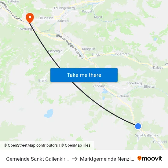 Gemeinde Sankt Gallenkirch to Marktgemeinde Nenzing map