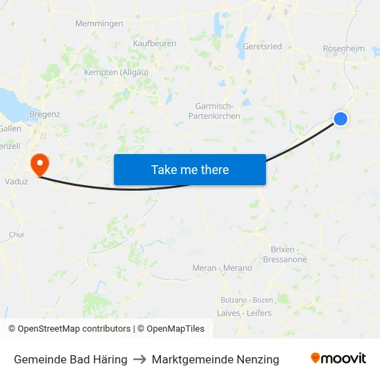 Gemeinde Bad Häring to Marktgemeinde Nenzing map