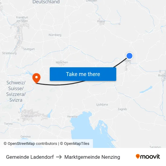 Gemeinde Ladendorf to Marktgemeinde Nenzing map
