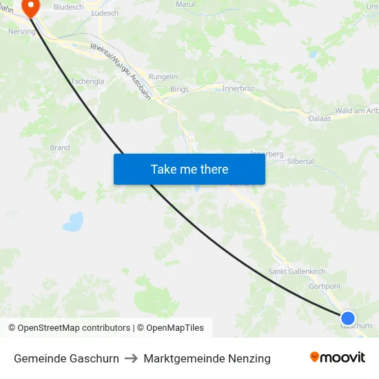 Gemeinde Gaschurn to Marktgemeinde Nenzing map