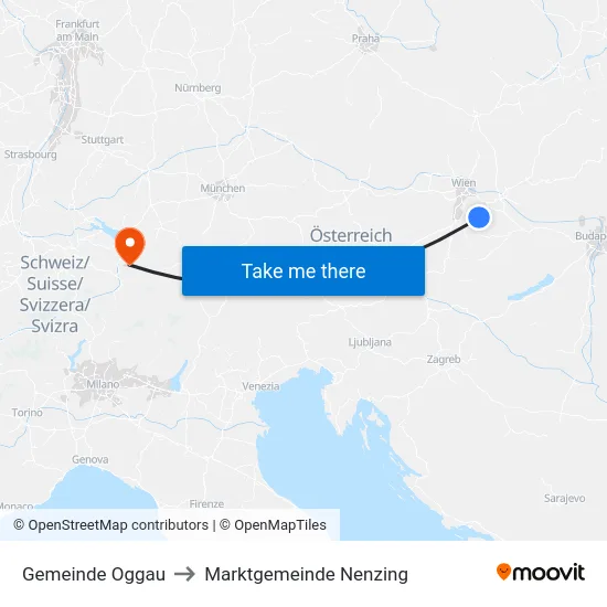 Gemeinde Oggau to Marktgemeinde Nenzing map