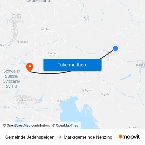 Gemeinde Jedenspeigen to Marktgemeinde Nenzing map