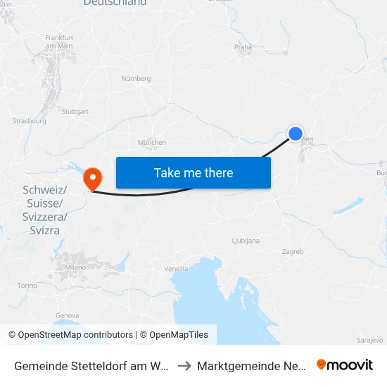 Gemeinde Stetteldorf am Wagram to Marktgemeinde Nenzing map