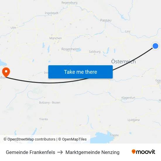 Gemeinde Frankenfels to Marktgemeinde Nenzing map