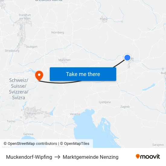 Muckendorf-Wipfing to Marktgemeinde Nenzing map