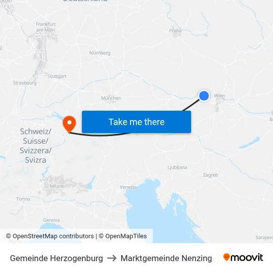 Gemeinde Herzogenburg to Marktgemeinde Nenzing map