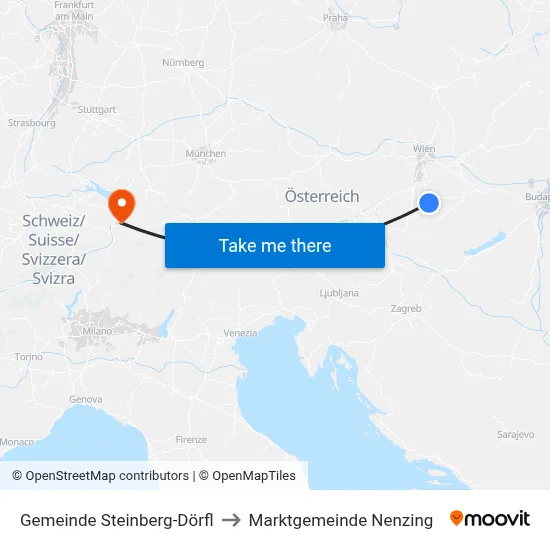 Gemeinde Steinberg-Dörfl to Marktgemeinde Nenzing map