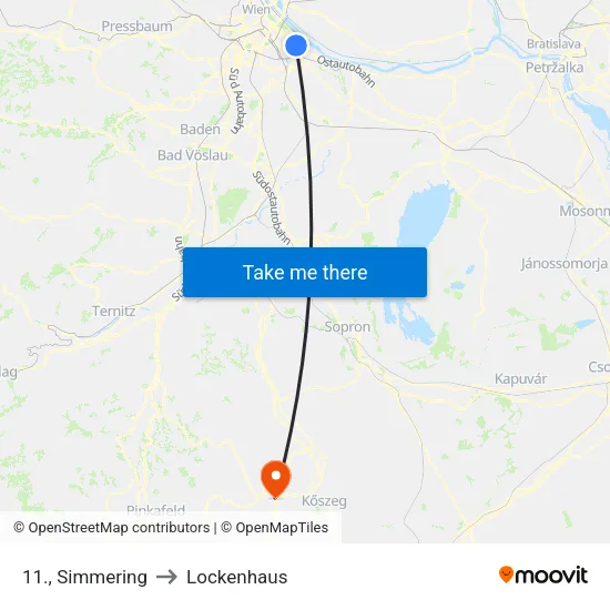 11., Simmering to Lockenhaus map