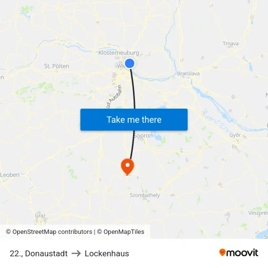 22., Donaustadt to Lockenhaus map