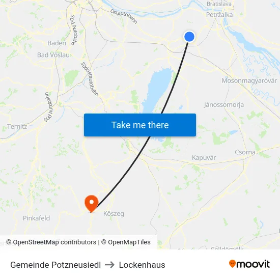 Gemeinde Potzneusiedl to Lockenhaus map