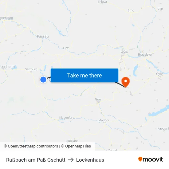 Rußbach am Paß Gschütt to Lockenhaus map