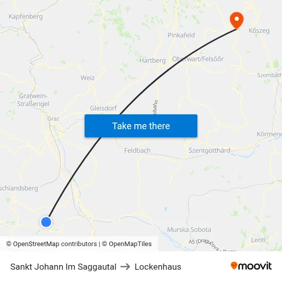 Sankt Johann Im Saggautal to Lockenhaus map