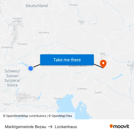 Marktgemeinde Bezau to Lockenhaus map