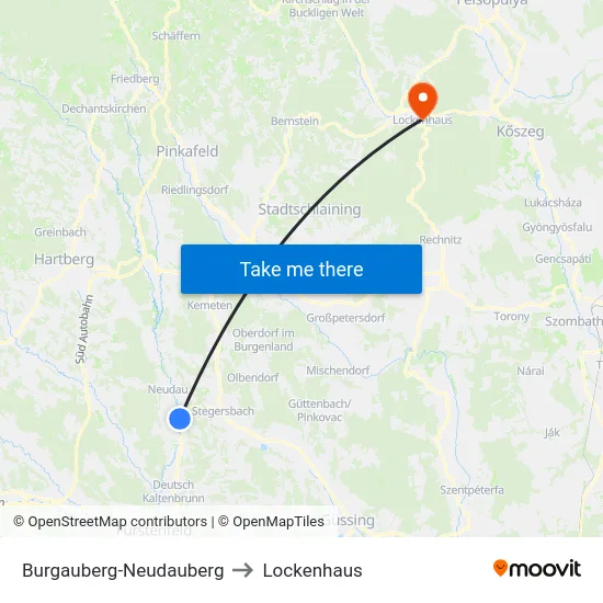 Burgauberg-Neudauberg to Lockenhaus map