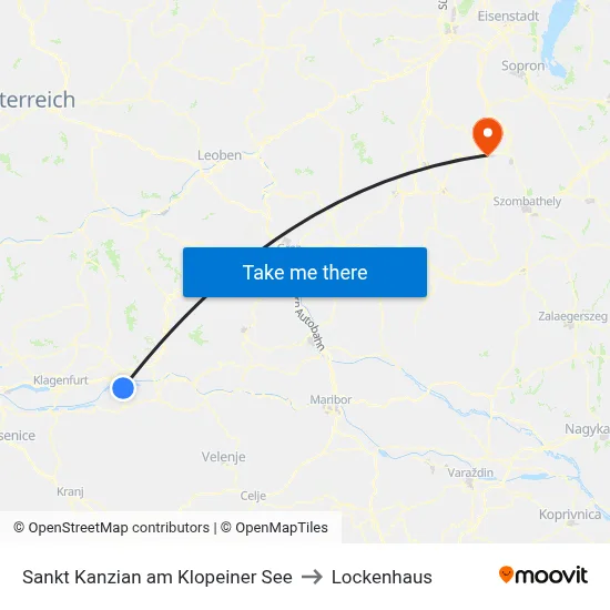Sankt Kanzian am Klopeiner See to Lockenhaus map