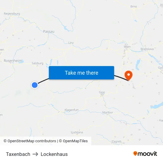 Taxenbach to Lockenhaus map