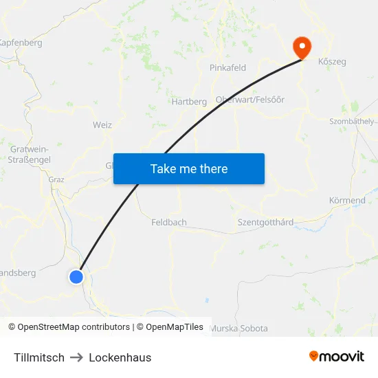 Tillmitsch to Lockenhaus map