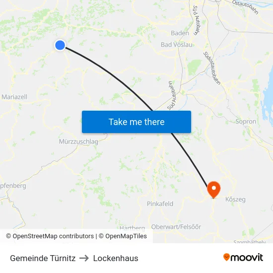 Gemeinde Türnitz to Lockenhaus map