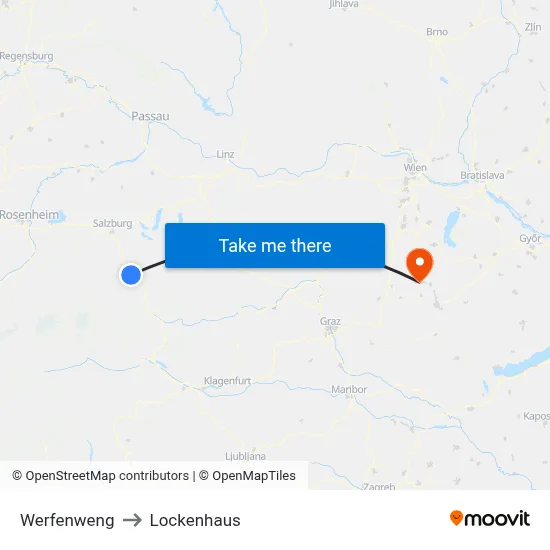 Werfenweng to Lockenhaus map