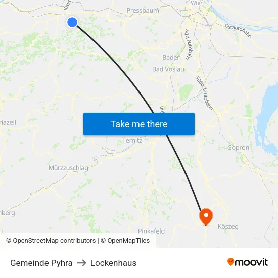 Gemeinde Pyhra to Lockenhaus map