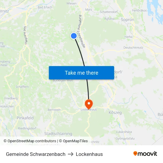 Gemeinde Schwarzenbach to Lockenhaus map