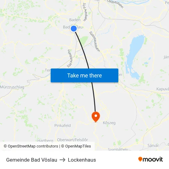 Gemeinde Bad Vöslau to Lockenhaus map