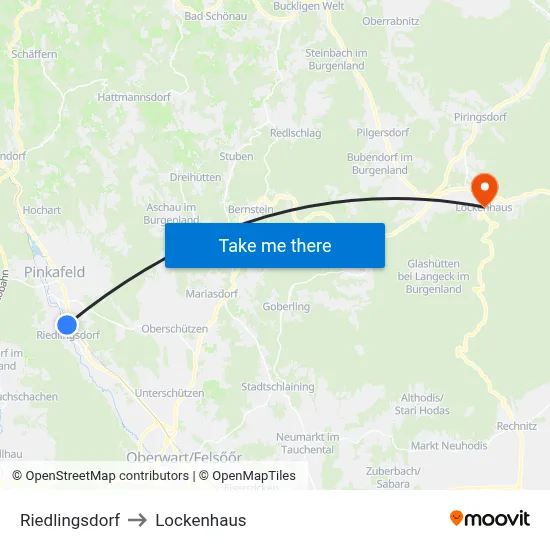 Riedlingsdorf to Lockenhaus map