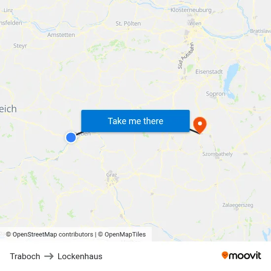 Traboch to Lockenhaus map