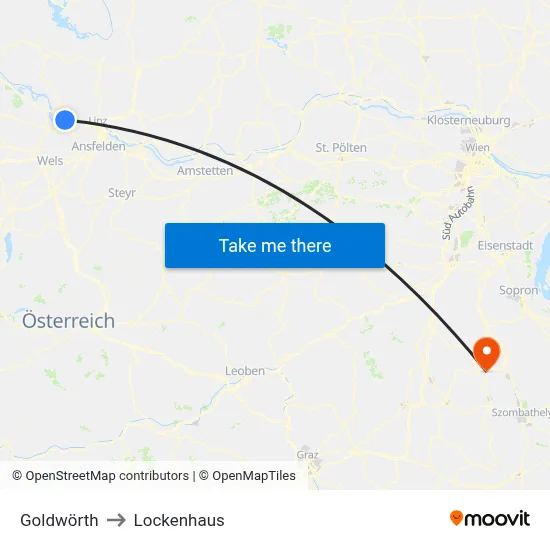 Goldwörth to Lockenhaus map