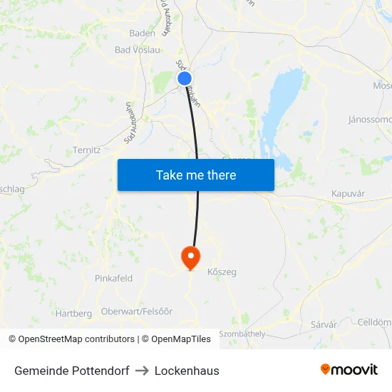 Gemeinde Pottendorf to Lockenhaus map