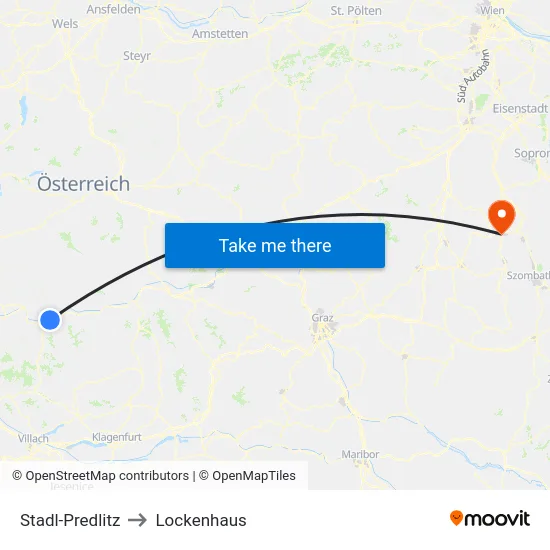 Stadl-Predlitz to Lockenhaus map