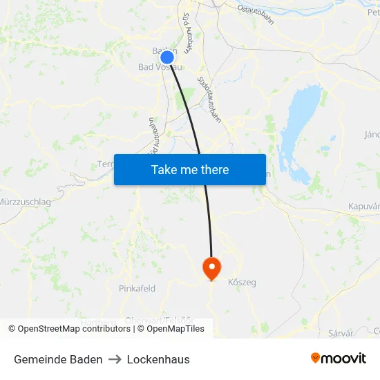 Gemeinde Baden to Lockenhaus map