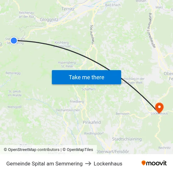 Gemeinde Spital am Semmering to Lockenhaus map