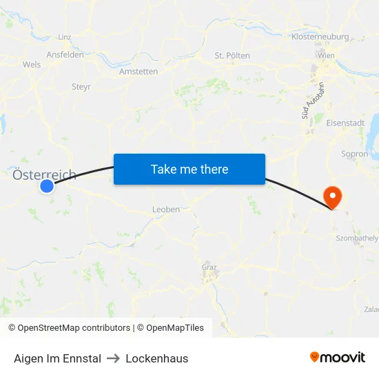Aigen Im Ennstal to Lockenhaus map