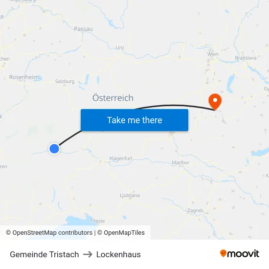 Gemeinde Tristach to Lockenhaus map