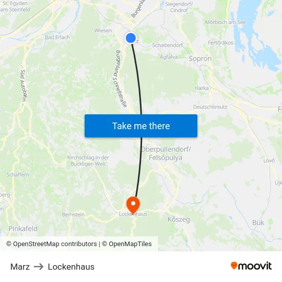 Marz to Lockenhaus map