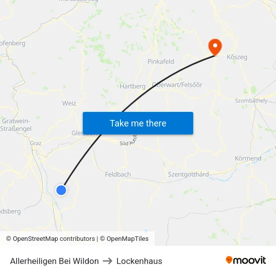Allerheiligen Bei Wildon to Lockenhaus map
