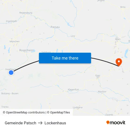 Gemeinde Patsch to Lockenhaus map