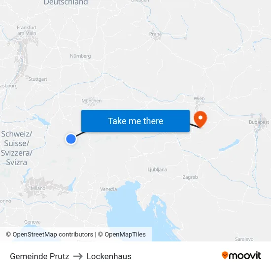 Gemeinde Prutz to Lockenhaus map